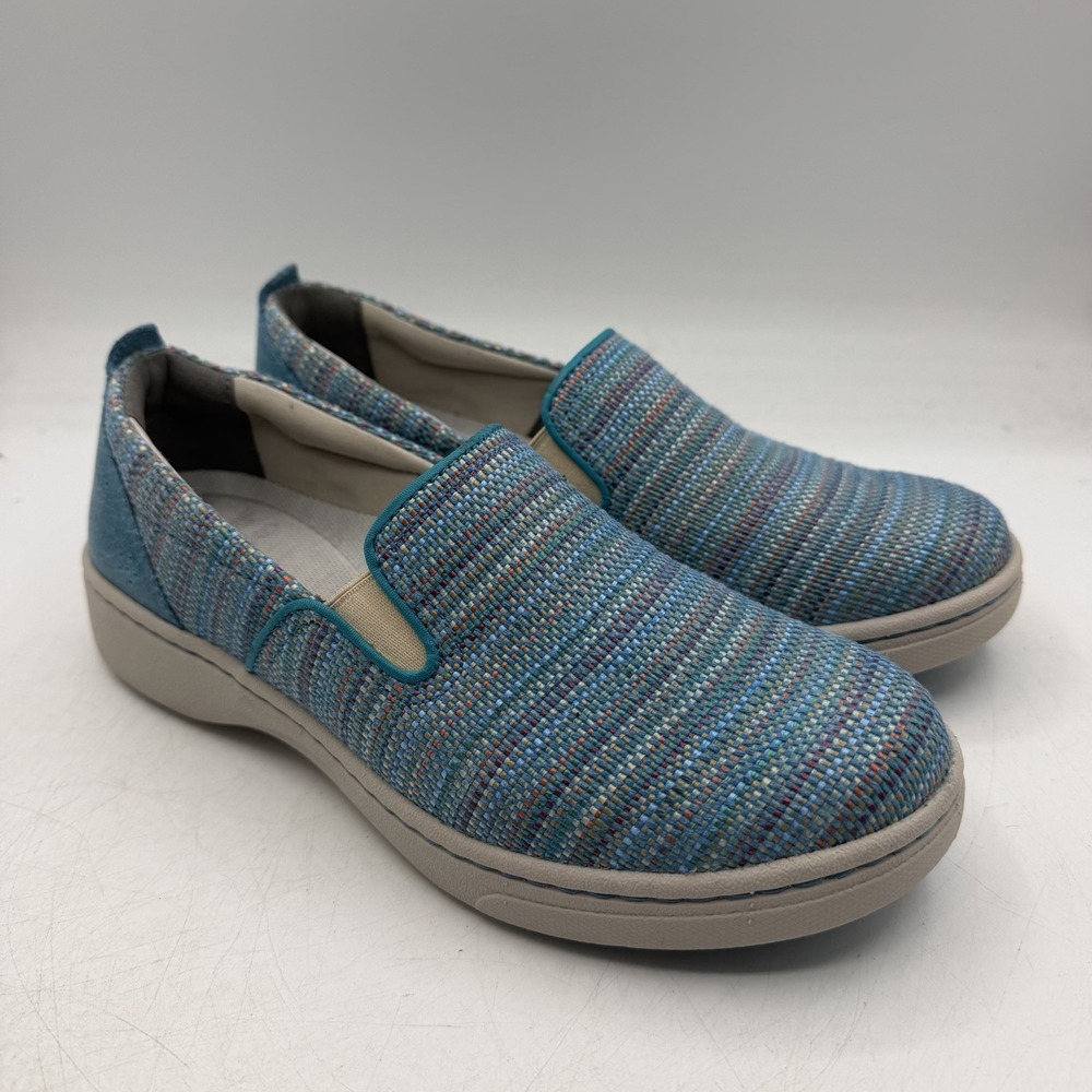 Dansko Belle Sneakers Womens EU 38 US 7.5-8 Blue Colorful Striped Slip On Shoes